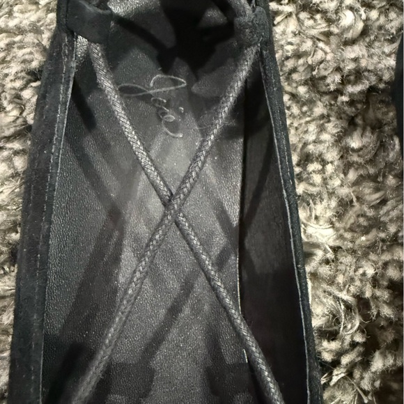 Joie Suede Wrap Up Flats in Black, Size 39.5 - Picture 4 of 4